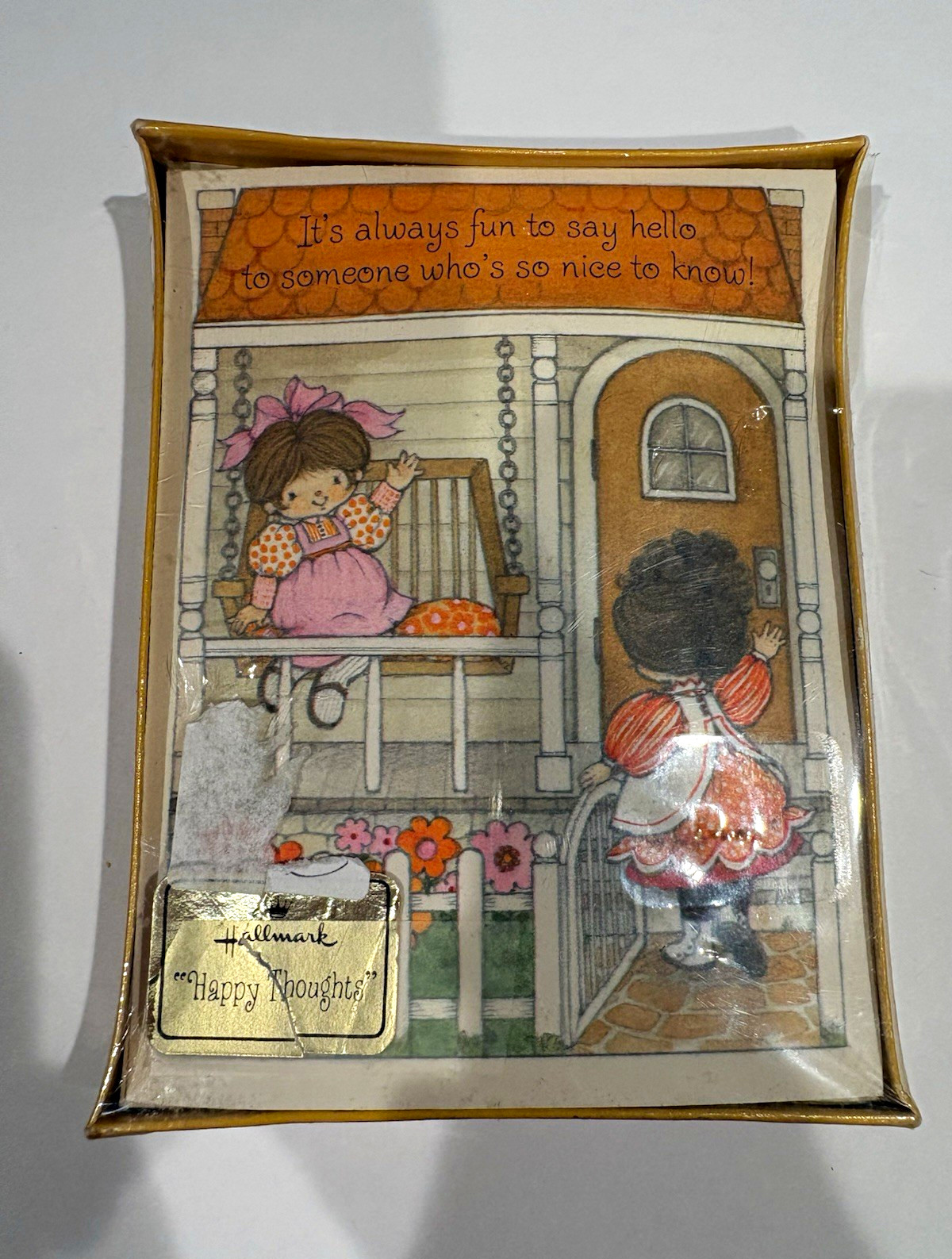 VTG 70s Hallmark Happy Thoughts Sealed Box Stationery - 10 Notes cards Envelopes
