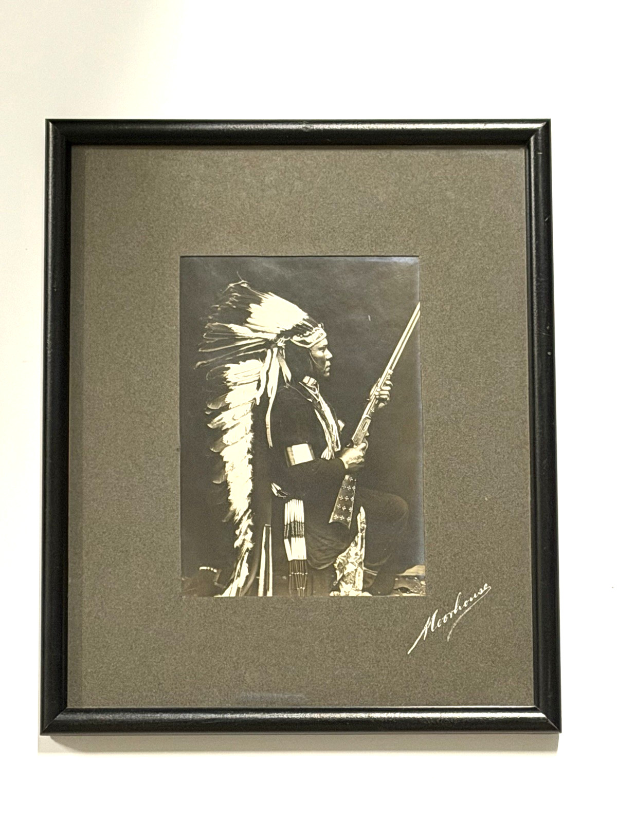 Vintage Native American Indian Framed Photograph of 
