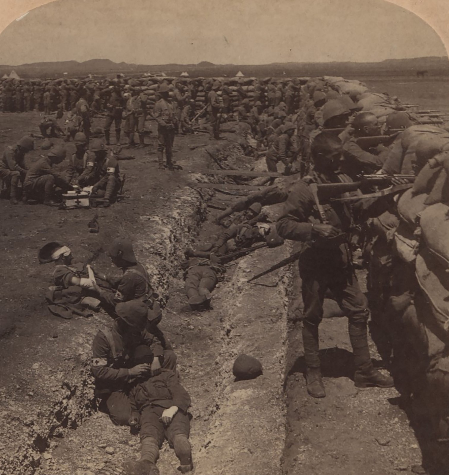 Royal Munster Fusiliers Honey Nest Kloof  Boer War Underwood Stereoview c1900