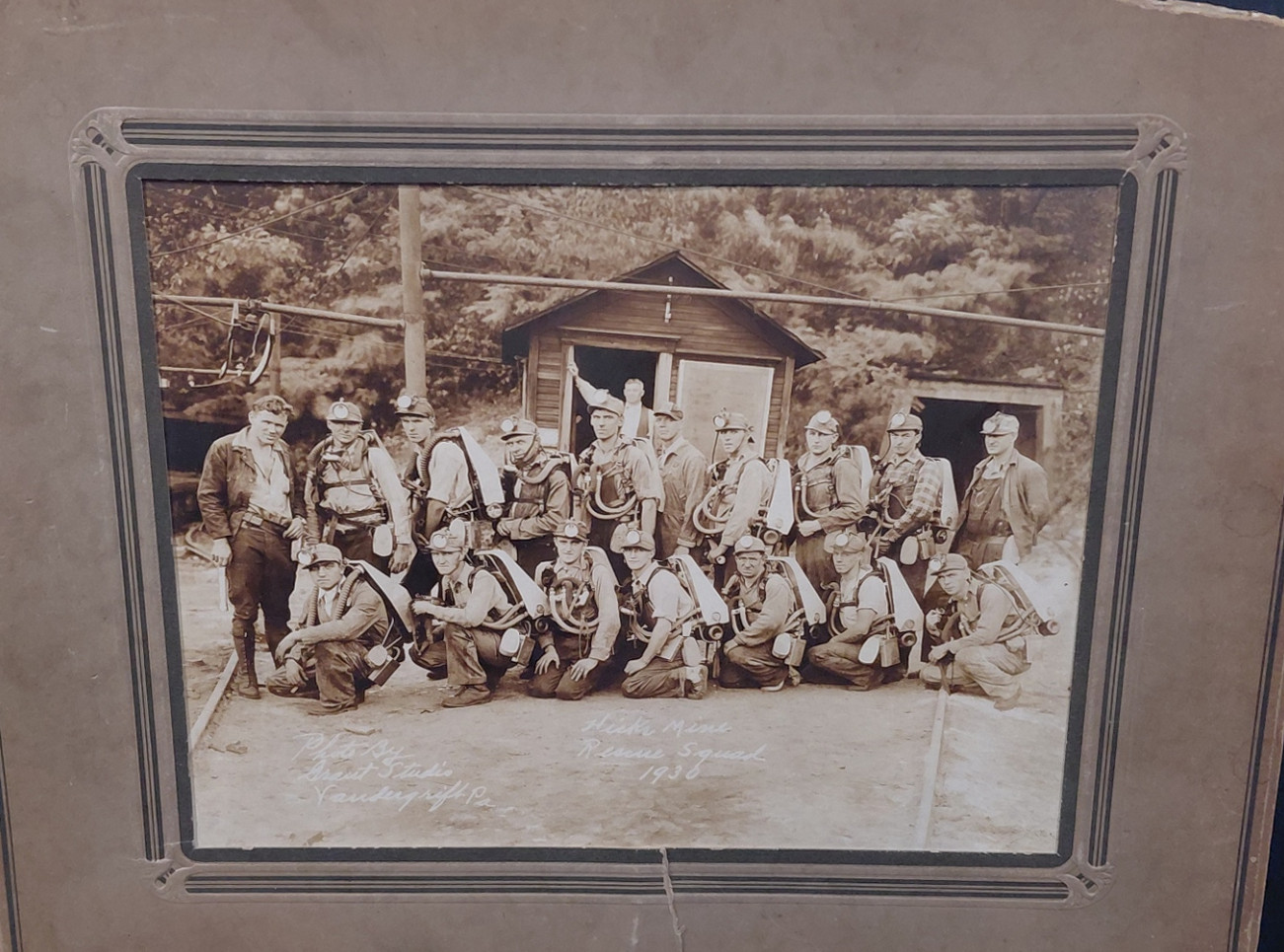 1930 Coal Mining Rescue Squad Photo Hicks Mine Alle-Kiski Valley PA Grant Studio