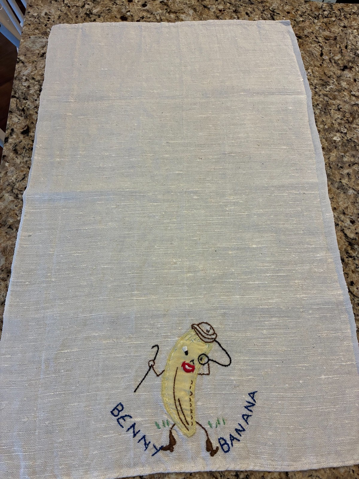 5 Vtg Anthropomorphic Embroidered Applique Fruit Dish Cloths Tea Towels Pristine