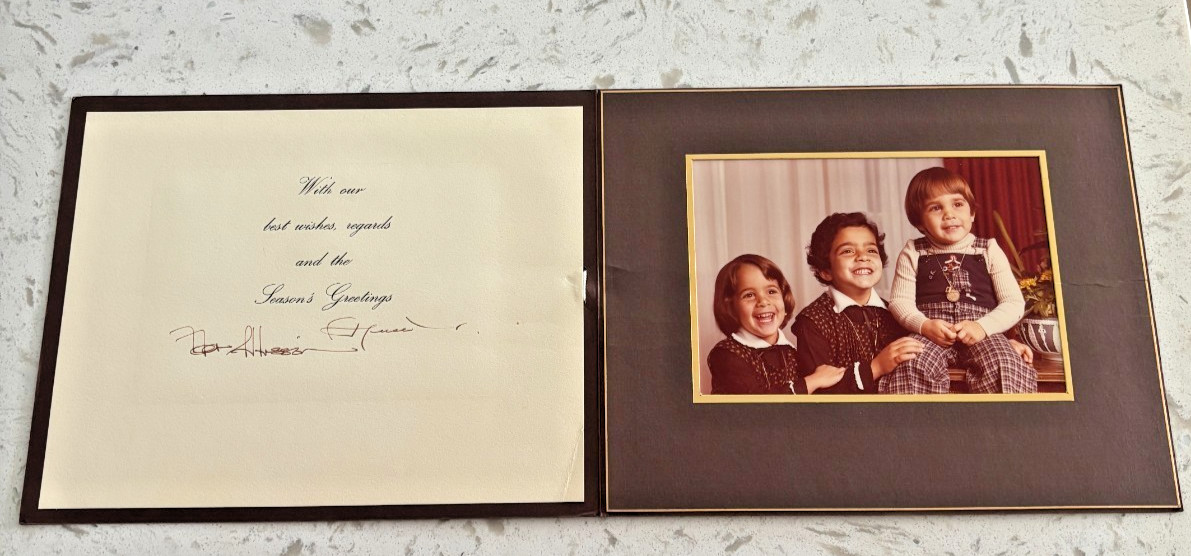 King Hussein & Queen Noor of Jordan *Rare* Hand-Signed 1978 Holiday Card