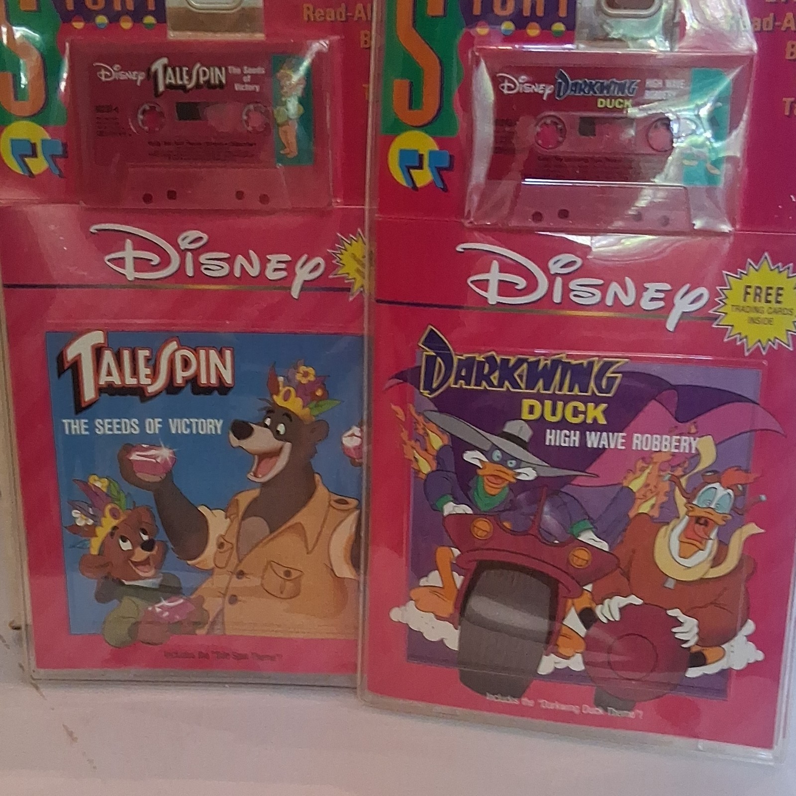 Disney TaleSpin Seeds of Victory & Darkwing Duck High Wave Robbery Book+Tape