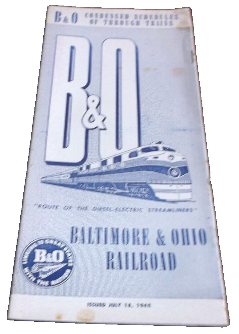 JULY 1948 B&O BALTIMORE & OHIO CONDENSED SYSTEM PUBLIC TIMETABLE