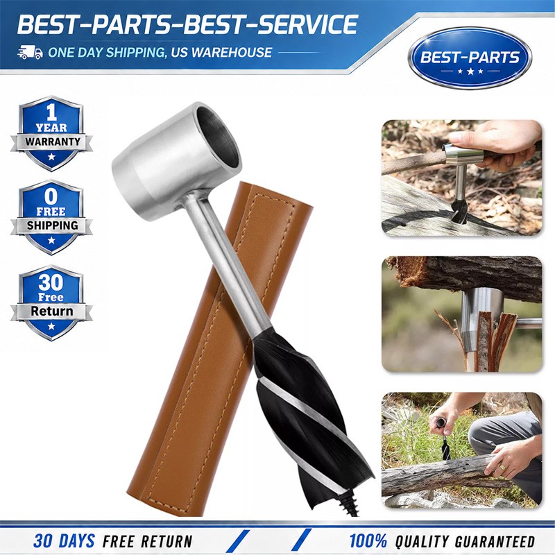 Manual Hand Auger Wrench Outdoor Survival Wood Gear Drill Kit for Bushcraft Tool
