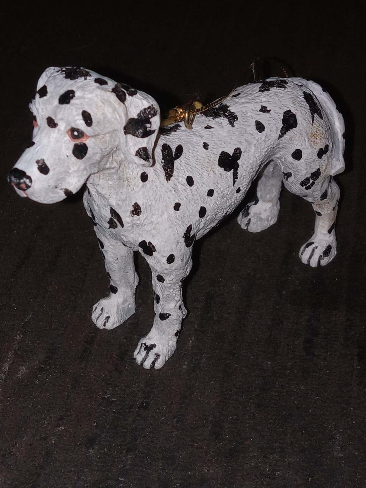 Resin Dalmatian Dog Figure Christmas Ornament Spotted Dog Black & White Puppy