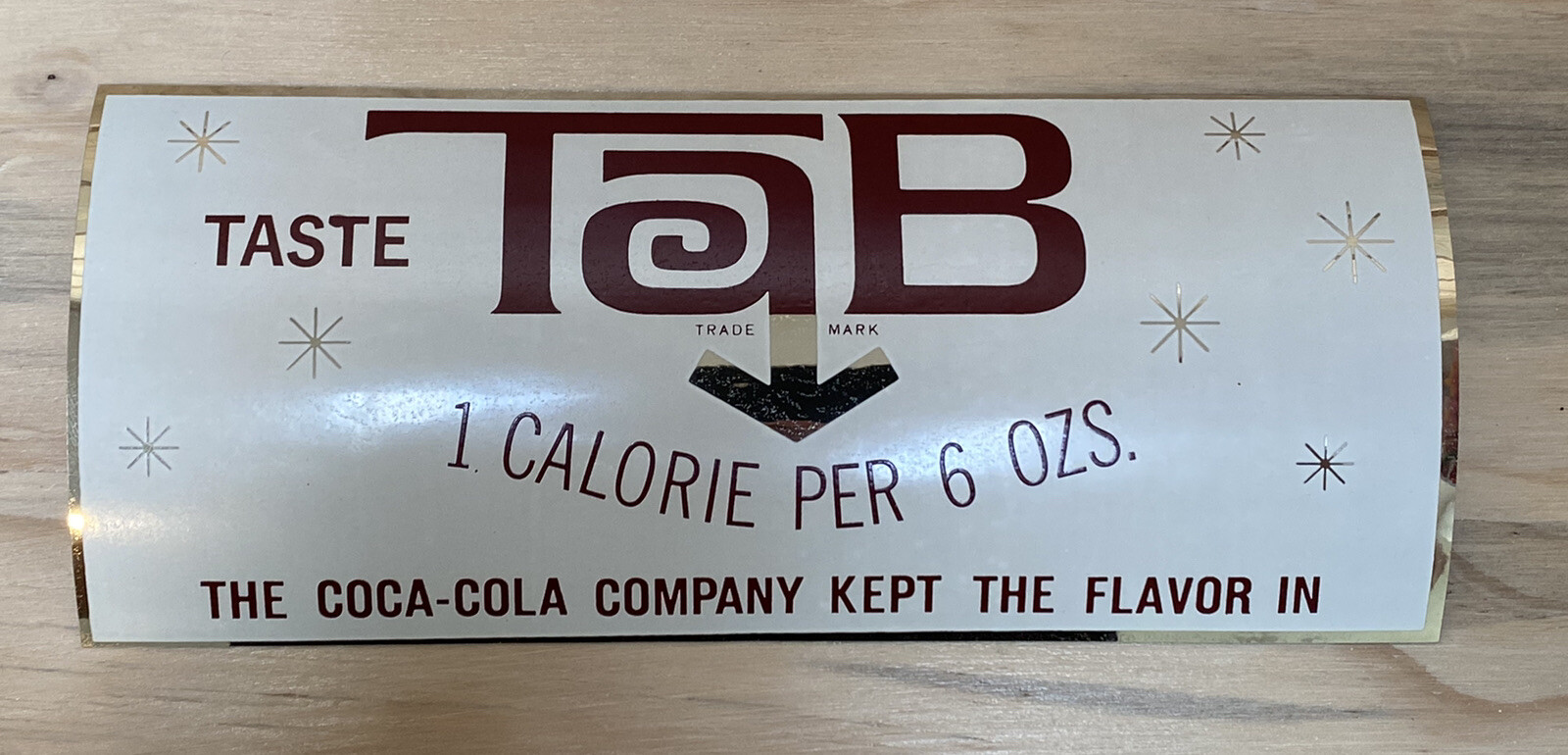 Vintage Mid Century Taste Tab Cola Sticker
