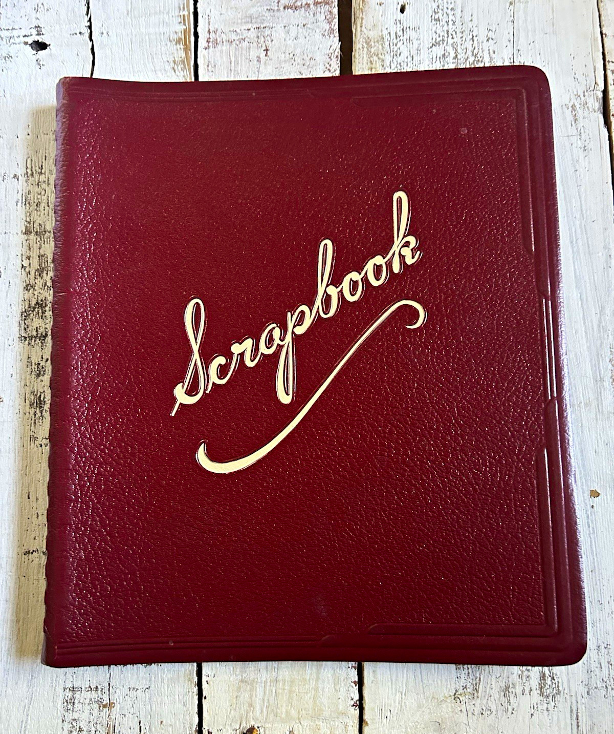 Vintage Amfile Burgundy Scrapbook Photo Album Spiral Bound Blank Pages NOS MCM