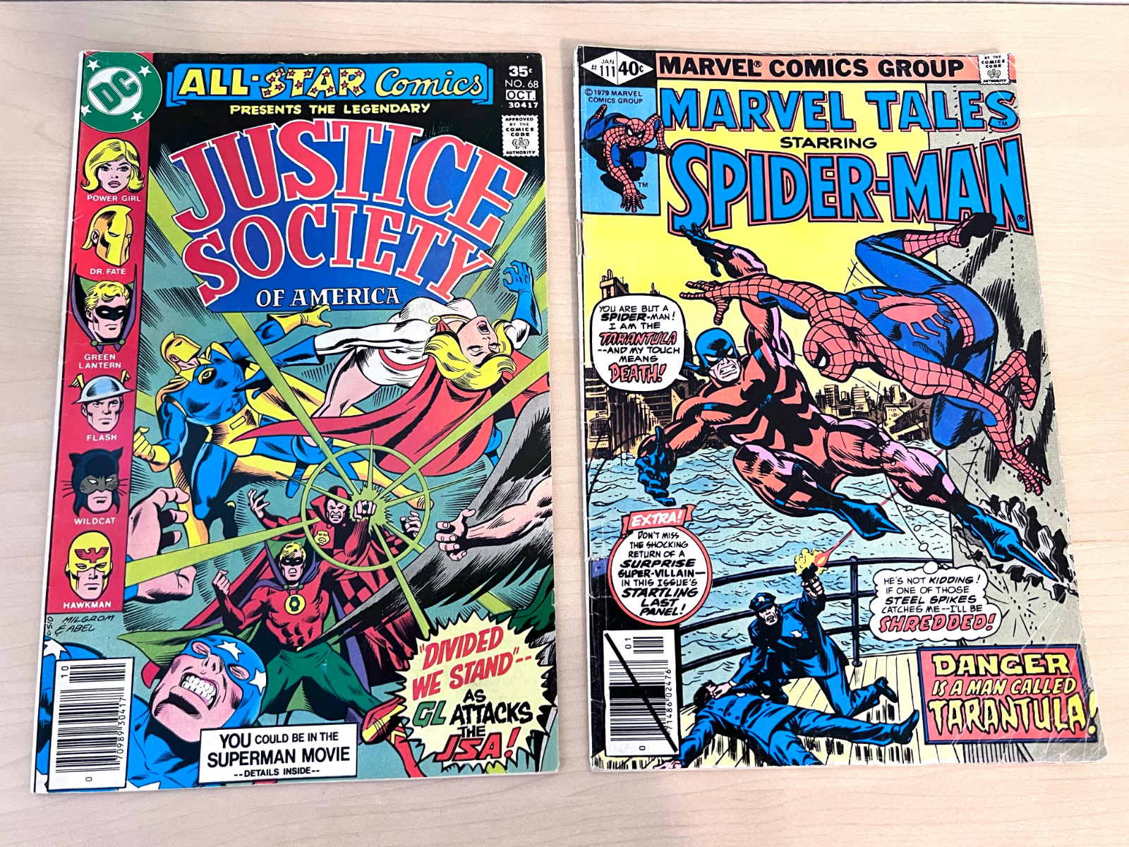 Vintage MARVEL & DC Comic Books Lot of 2 Justice Society of America & Spiderman
