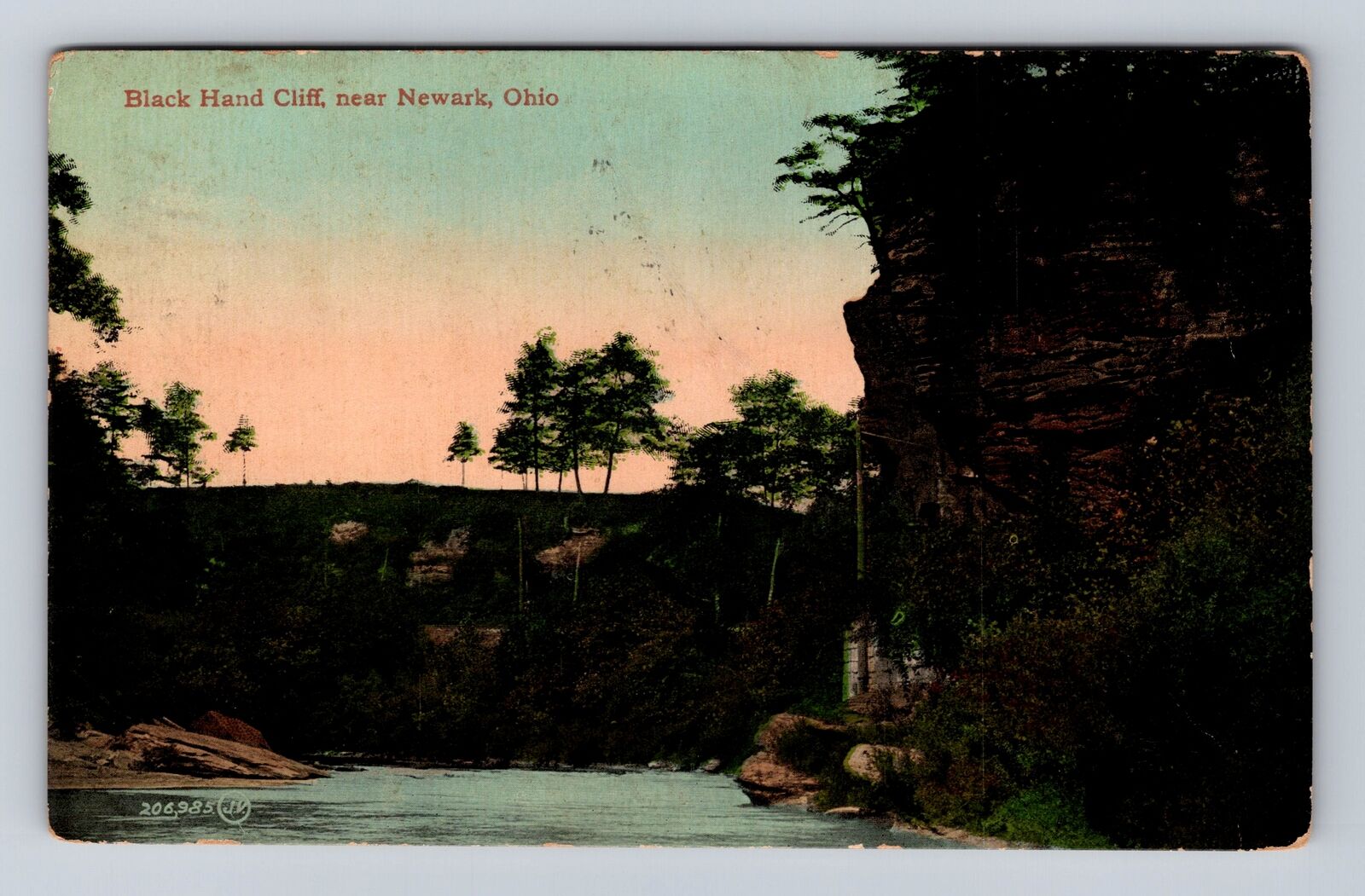 Newark OH-Ohio, Black Hand Cliff, Antique Vintage Souvenir Postcard