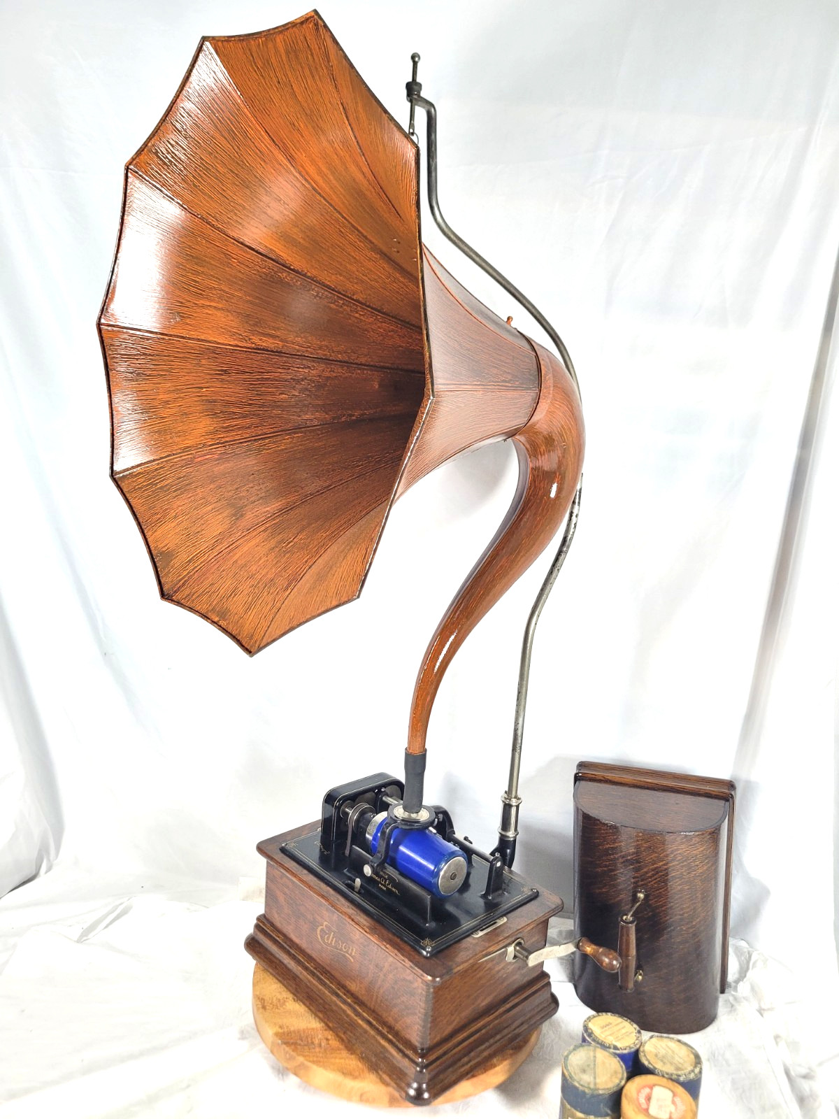 Antique Edison Standard F With X Out D & K reproducer & Cygnet Horn Phonograph