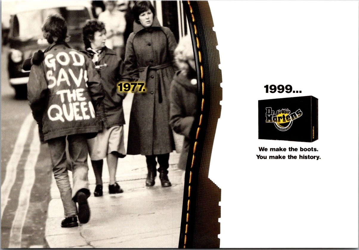 Continental Dr Martens Punk Rock God Save The Queen Advertising Postcard