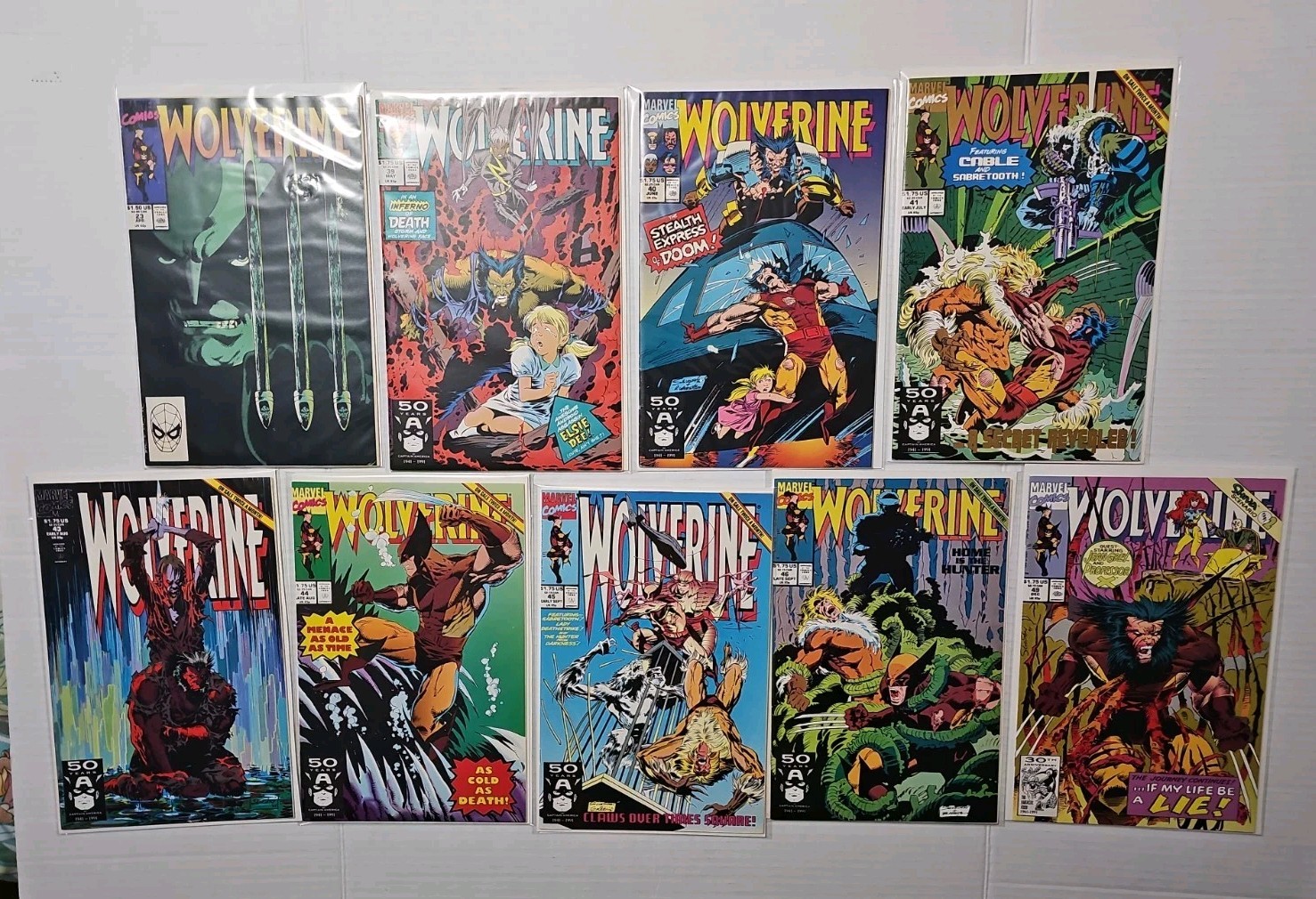 Wolverine Marvel Comics Lot 23,39-41,43-46,  49 GREAT Cond 9 Issues Awesome Art