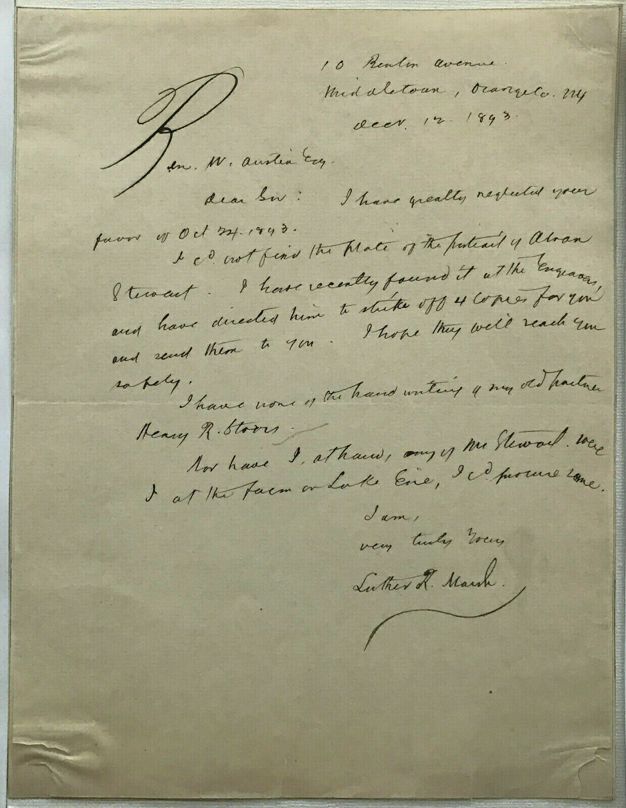 SIGNED 1893 LETTER SPIRITUALIST MEDIUM OCCULT SLAVE ABOLISIONIST CIVIL WAR VET  