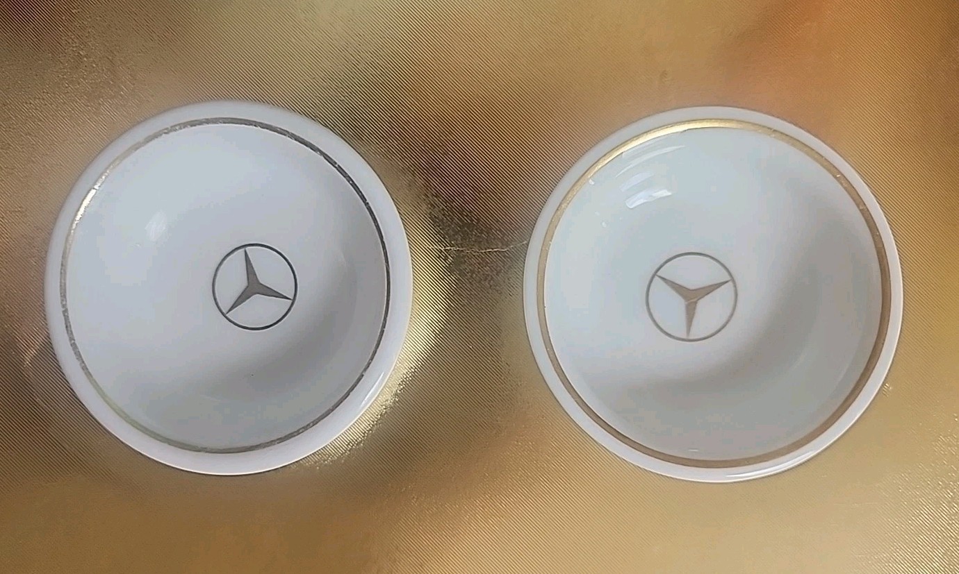 Vintage Schonwald German Fine White China/Mercedez Benz Gold Trim Petite Bowls