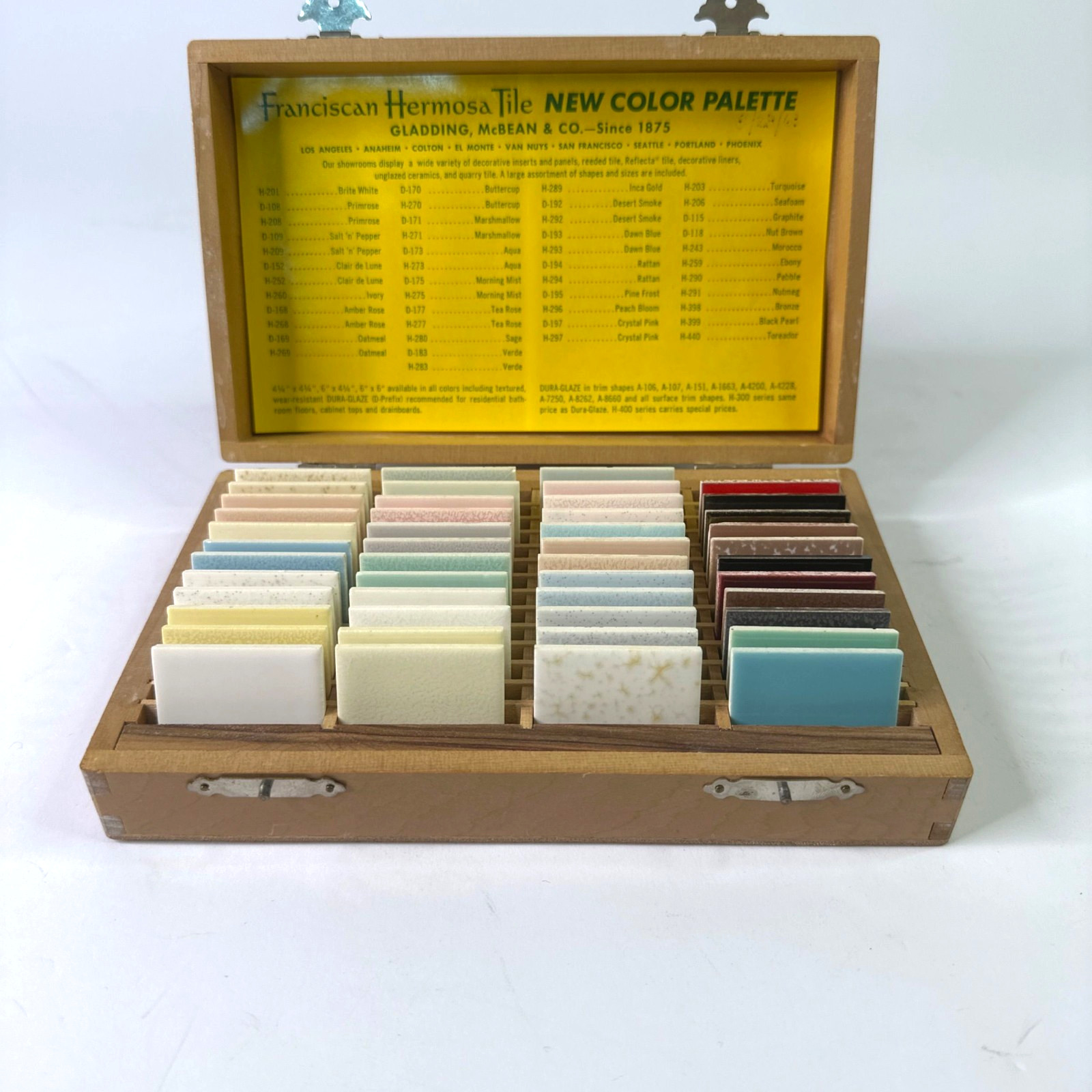 RARE MCM Franciscan Hermosa Tile Samples, All 47 Colors, Gladding McBean & Co