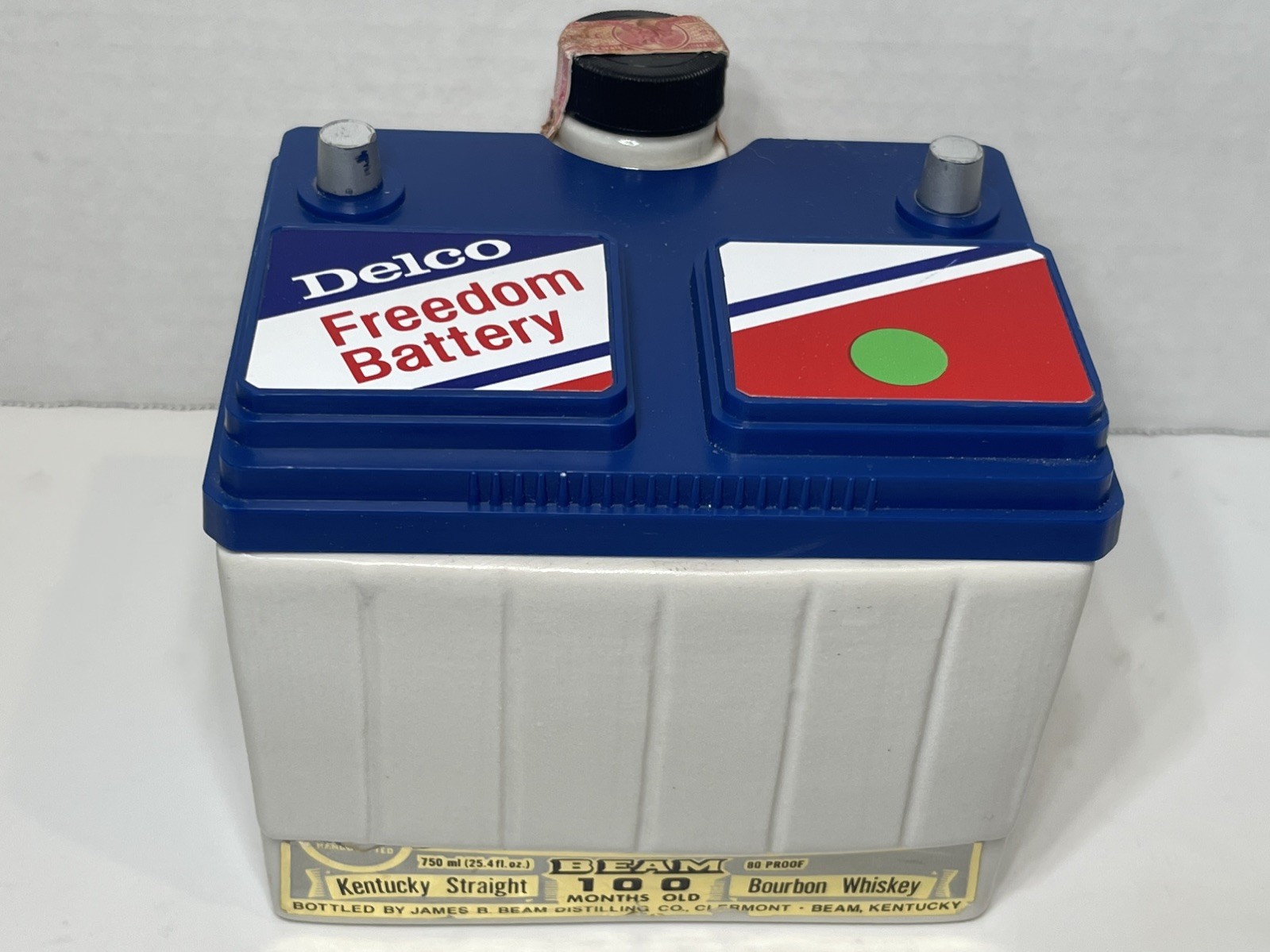 1978 Jim Beam AC Delco Freedom Battery Decanter Automotive Decor Mancave EMPTY