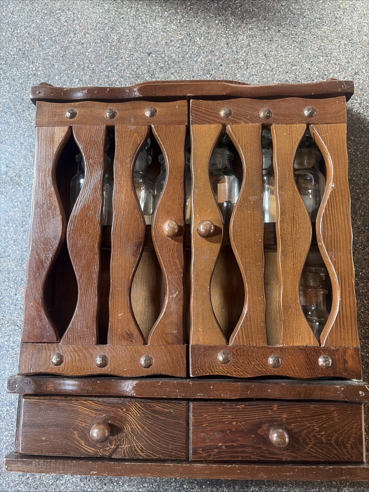 Vintage MCM Wood Spice Cabinet Wall Rack 14” Height And 11.75” Wide Vintage MCM Wood Spice Cabinet Wall Rack 14” Height And 11.75” Wide