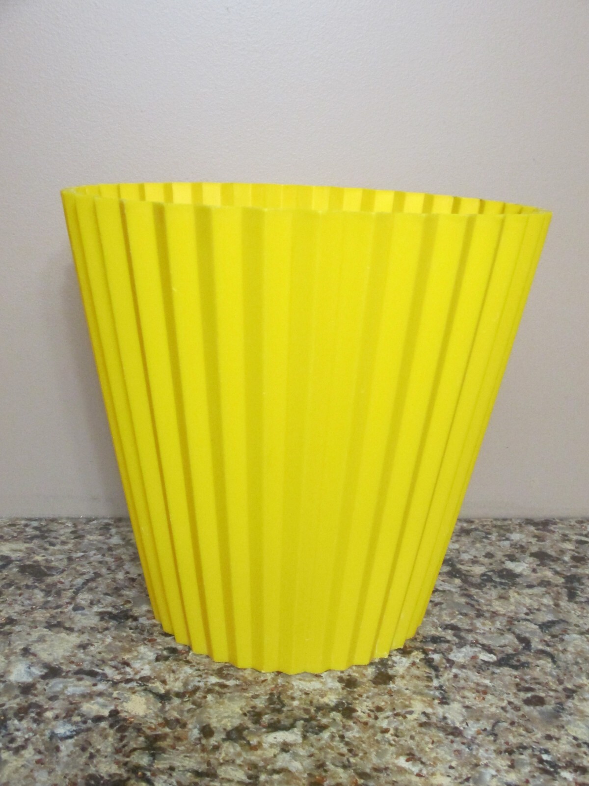 Vintage FESCO Model No. 4836 Yellow Pleated / Ridged Plastic Trash Can