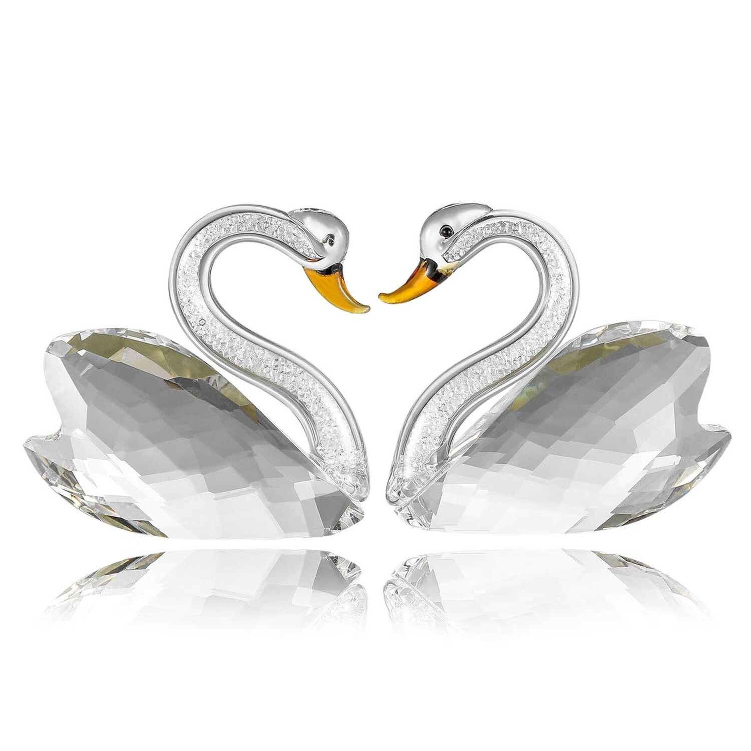 Crystal Couple Swan Figurine Home Decoration, Handmade Lover Swan Statue Orna... Crystal Couple Swan Figurine Home Decoration, Handmade Lover Swan Statue Orna...