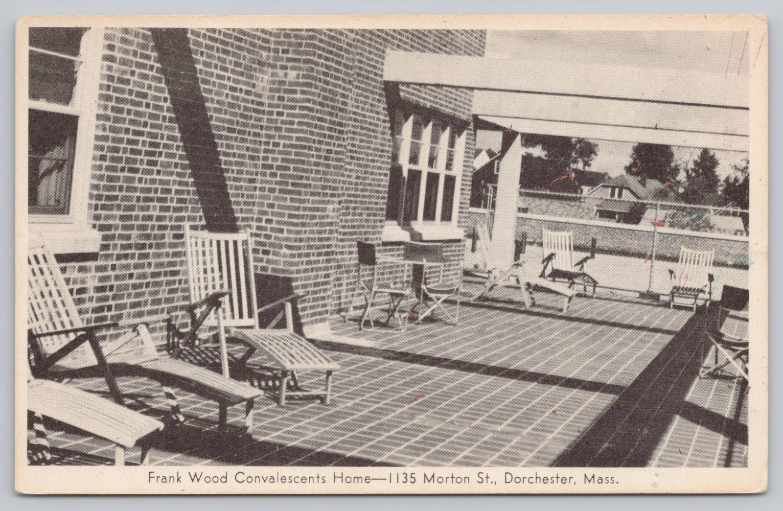 Postcard Frank Wood Convalescents Home 1135 Morton St Dorchester MA B & W