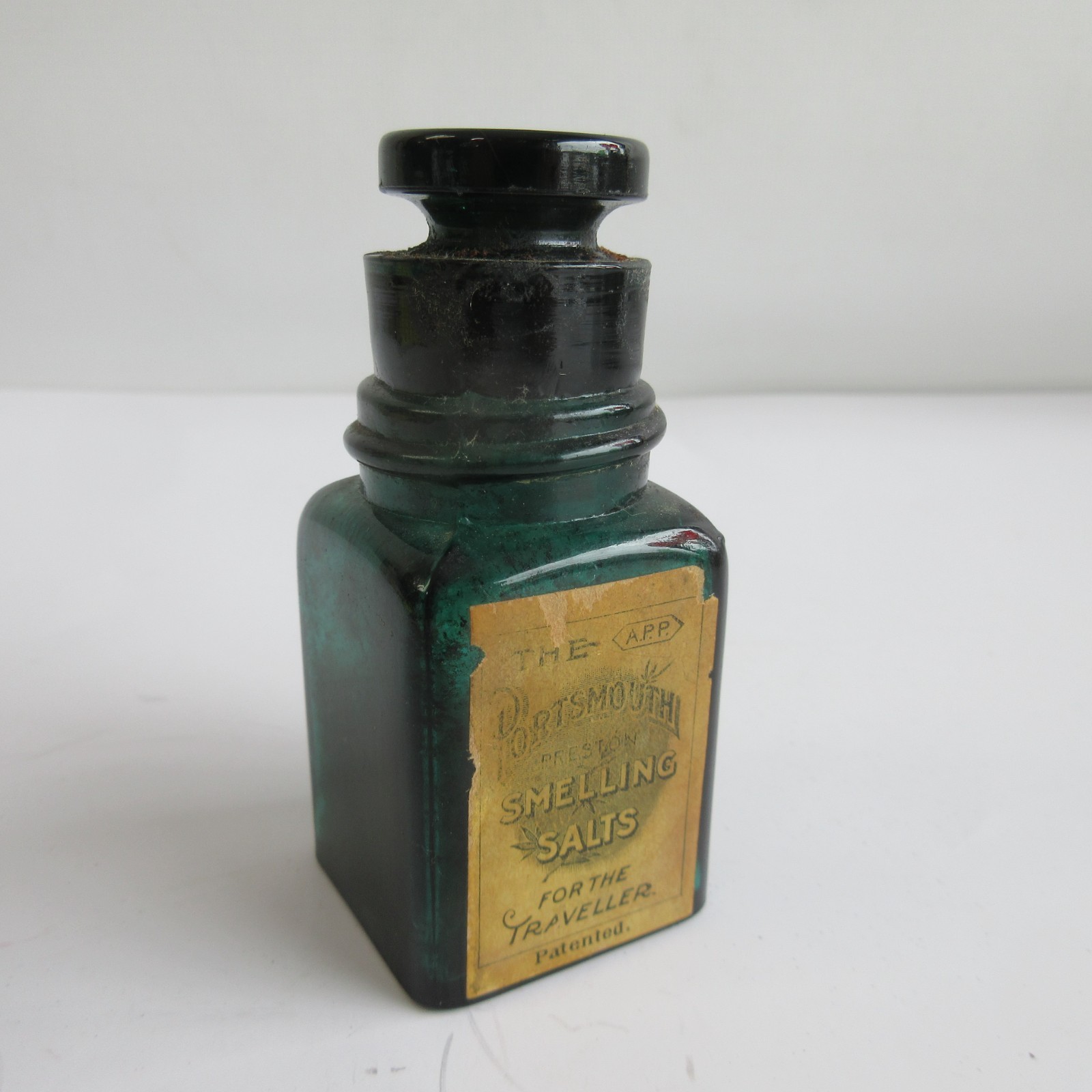 Antique Teal Green Bottle, \