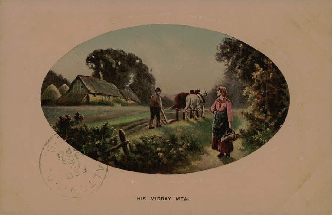 1909 Salisbury to Dalton MO His Midday Meal Postcard 1c Franklin Saxony