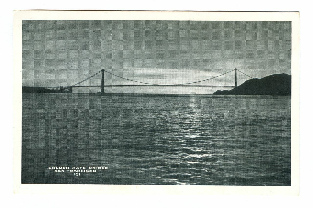 Vintage GOLDEN GATE Bridge SAN FRANCISCO California BARDELL Photo POSTCARD