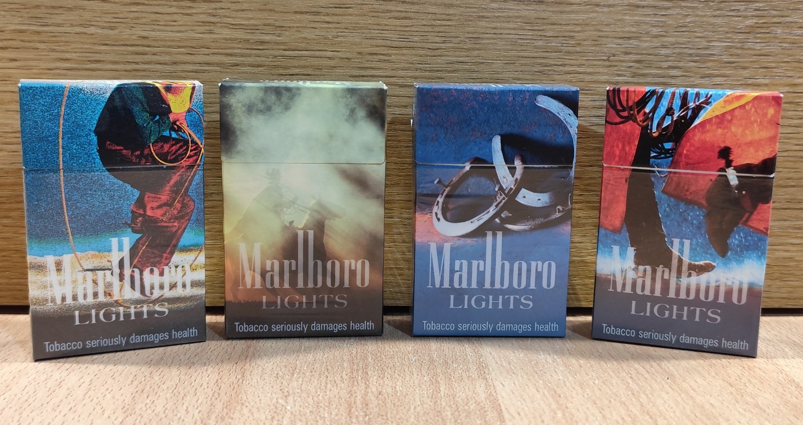 MARLBORO LIGHTS CIGARETTES SET OF FOUR EMPTY PACKS COUNTRY SPECIALS EDITION