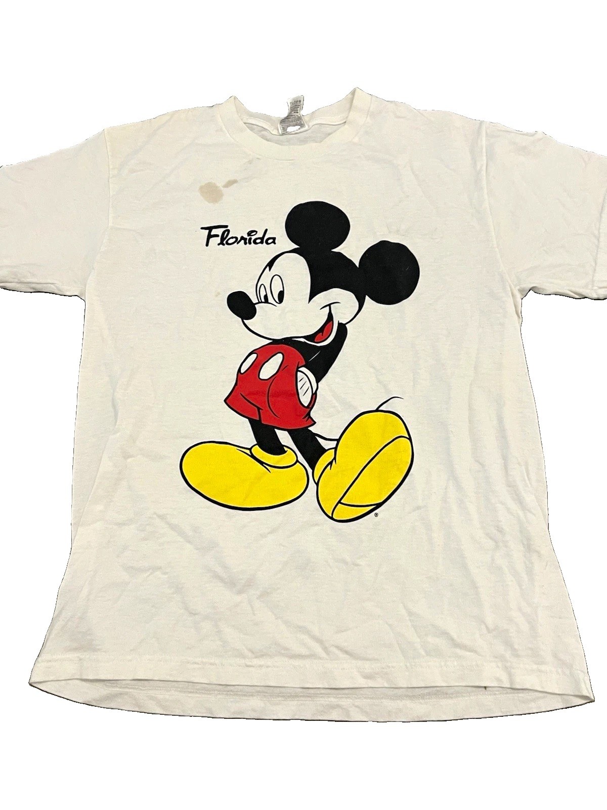 Vintage Disney Mickey Mouse Florida Graphic T-Shirt White Adult M