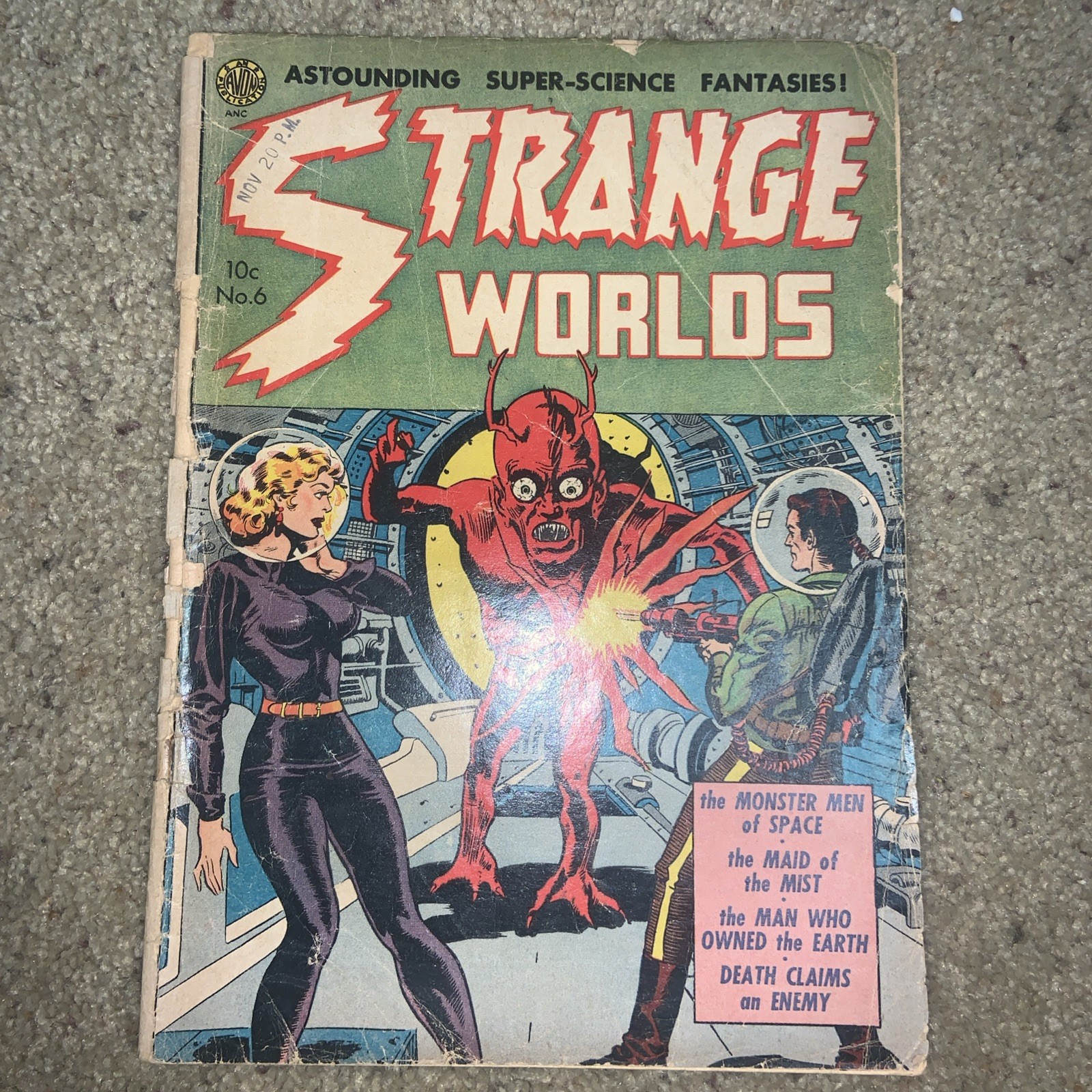 Strange Worlds # 6 1952 Wally Wood, Kinstler, Sid Check SCI-FI Alien Cover GGA