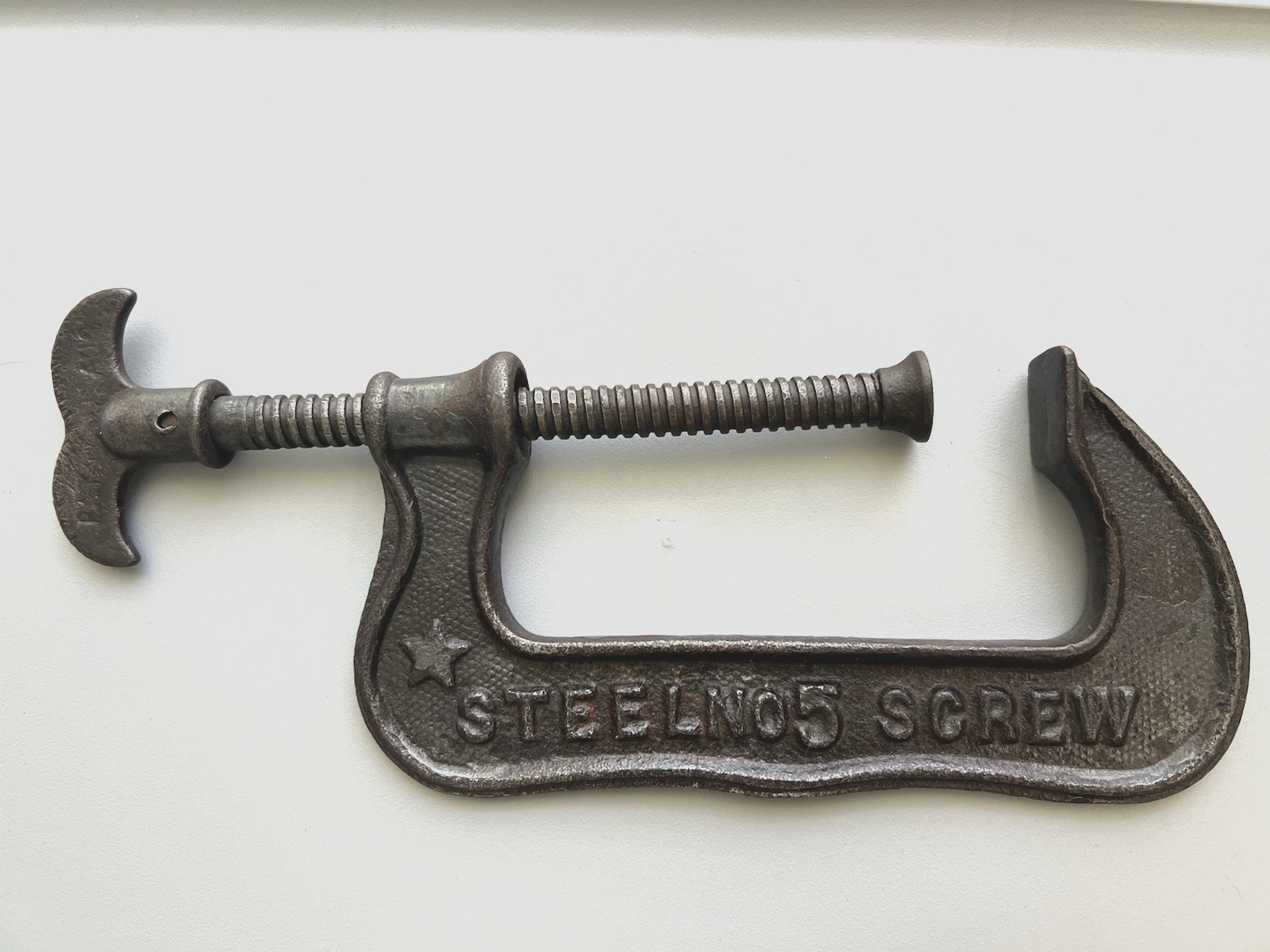Antique P.S.&W. CO. No. 5 Steel C-Clamp  Pat'd 1888 USA Southington, Conn (A)