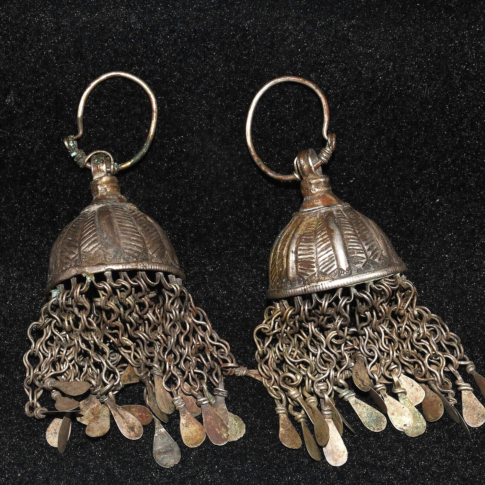Ancient Sasanian Sassanid Silver Earrings in very Good Condition C. 224 - 651 AD
