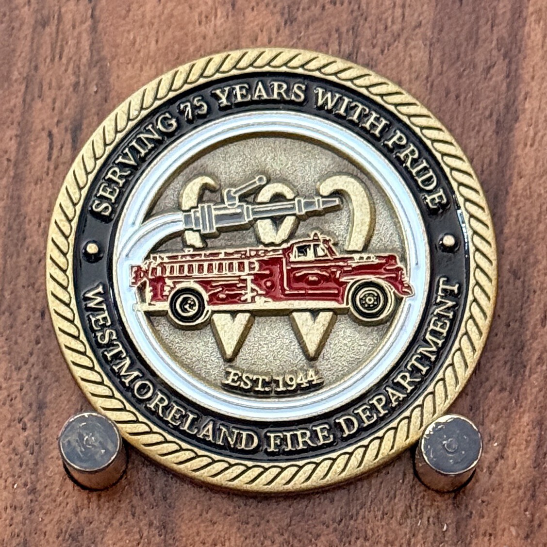 Westmoreland Fire Department 75th Anniversary Fire Truck Challenge Coin  W#12
