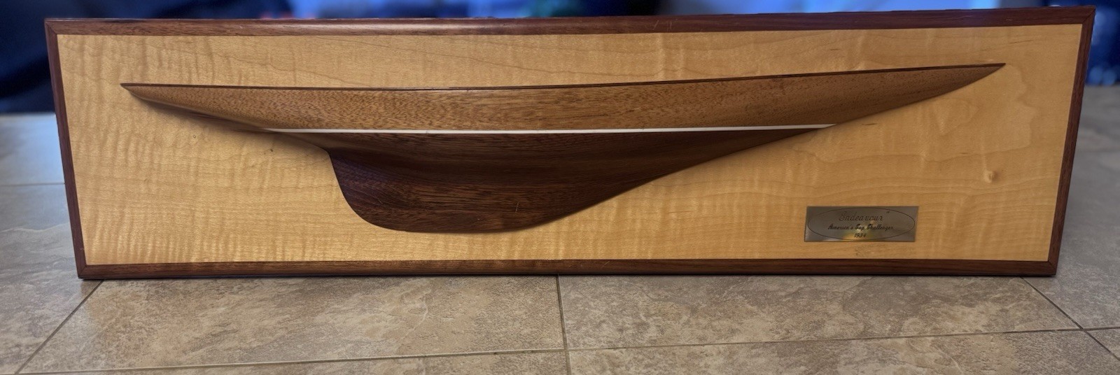 Endeavour America\'s Cup Model Wall Boat Yacht Art Decor Beautiful Wood 1934