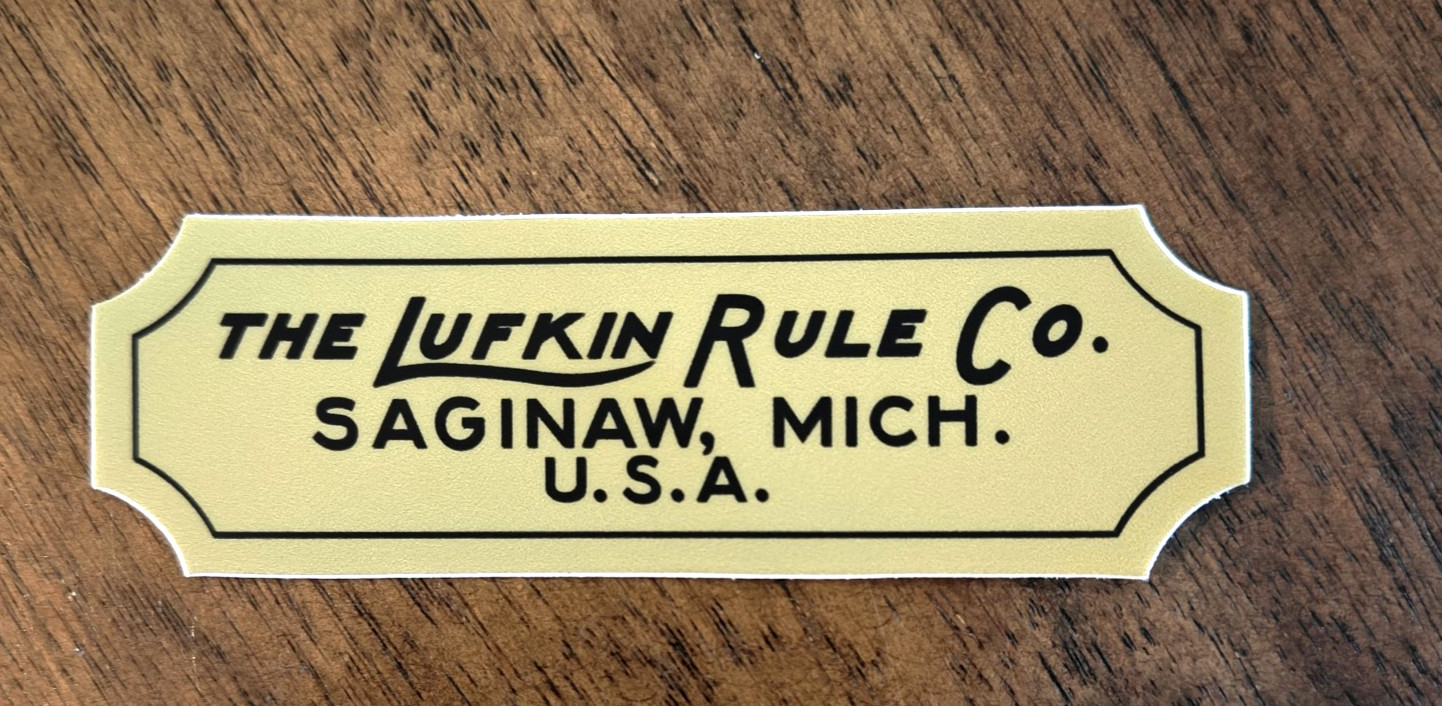 Micrometer Caliper Lufkin Vintage Style  Vinyl Sticker Saginaw over 3.5