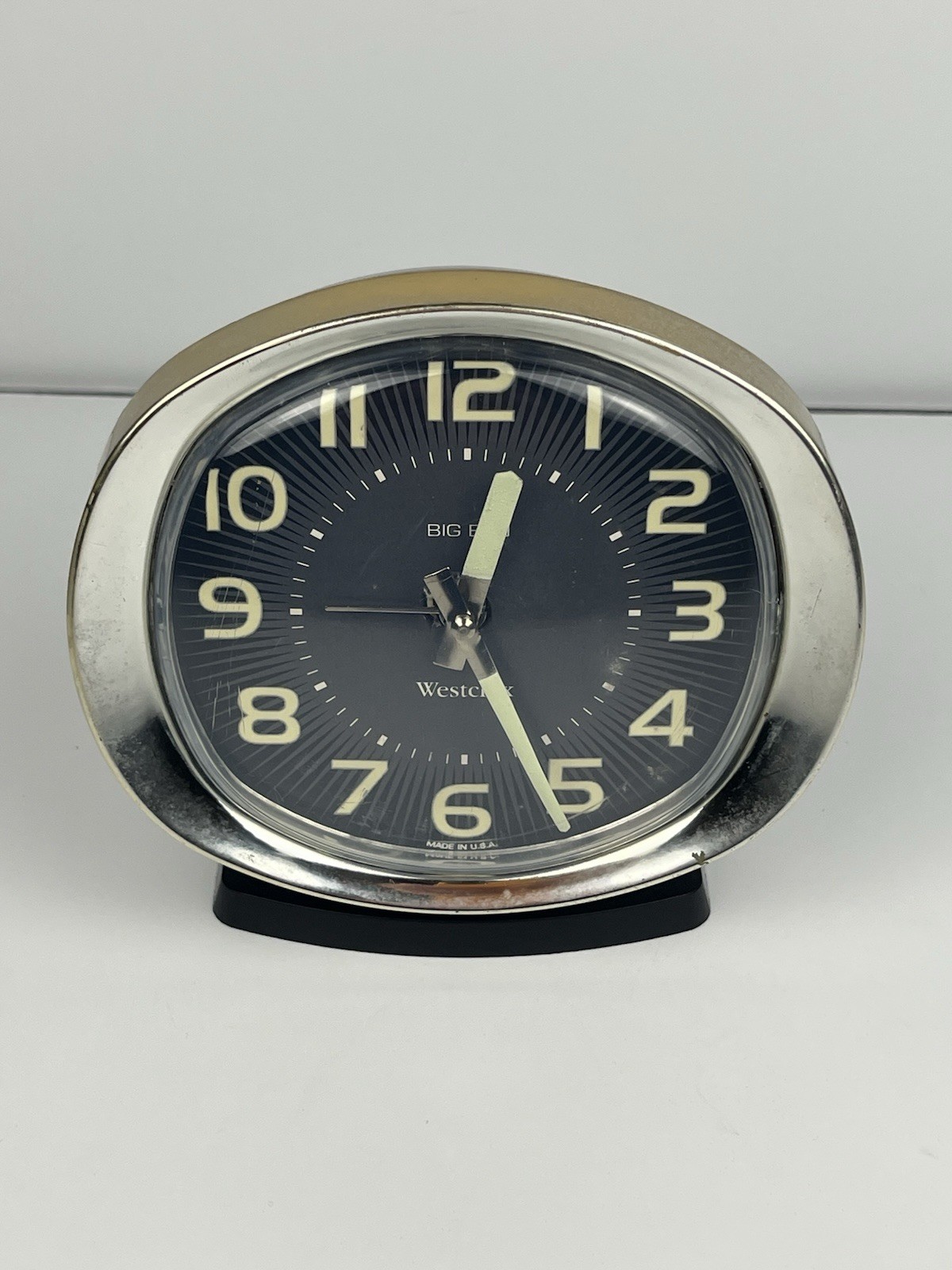 VTG Big Ben Westclox Windup Alarm Clock Black Style 9 Parts Repair Restoration
