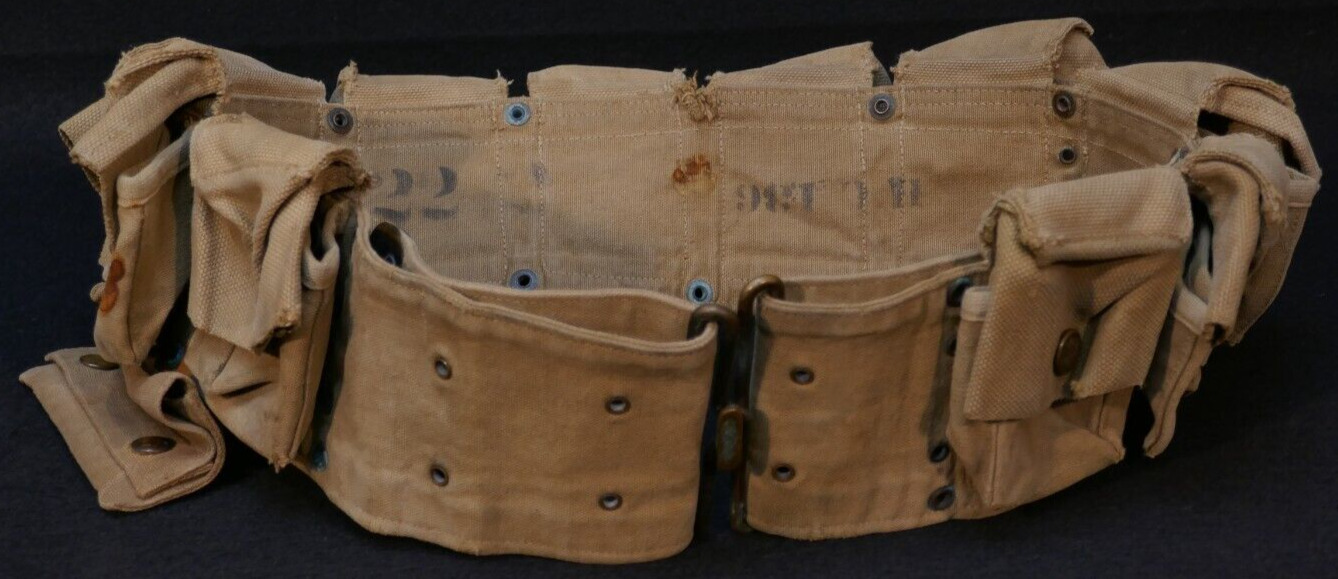 WWI Army Enlisted M1917 Medic Supply Belt MILLS Eagle Snap & M1910 Bandage Pouch