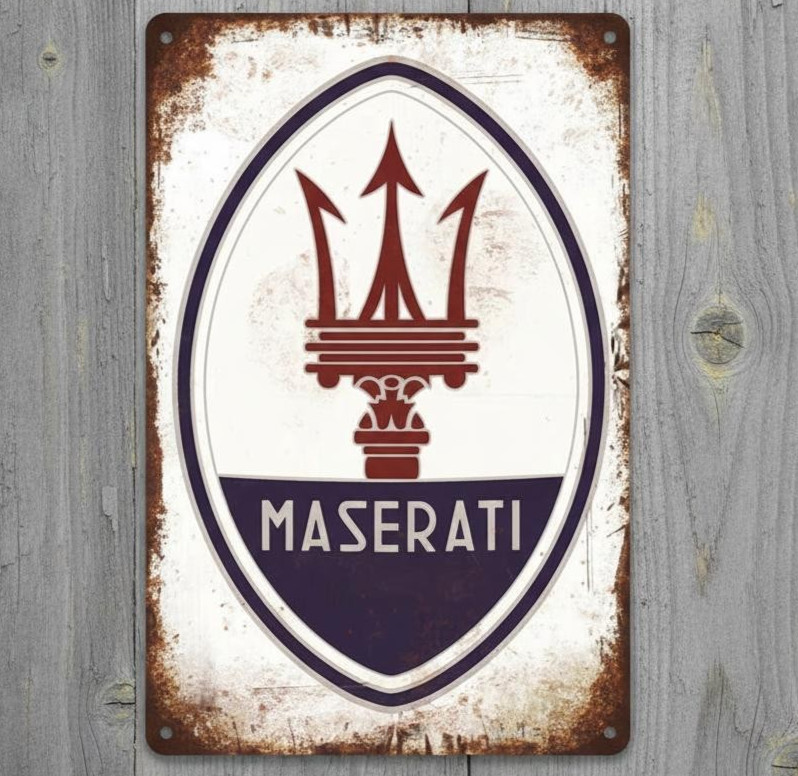 Maserati 8 x 12 Vintage Novelty Metal Sign Made In USA New Maserati 8 x 12 Vintage Novelty Metal Sign Made In USA New