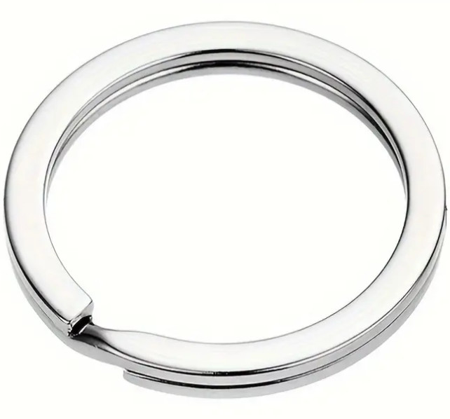2pc Stainless Steel 30mm Flat Key Rings Silver Key Chain Split Key Ring 1.2\