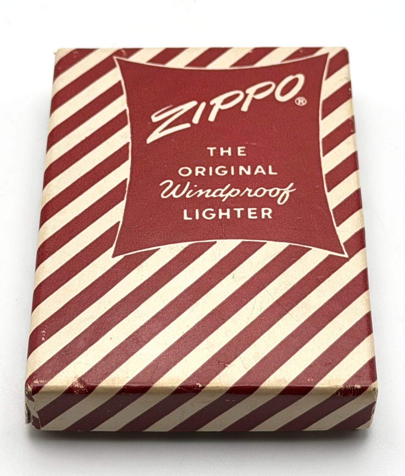 Vintage 1950s Zippo Candy Stripe Lighter Empty Original Box Only