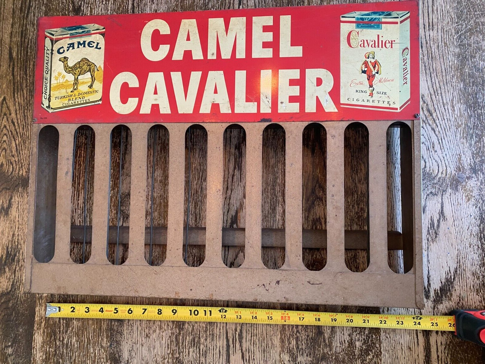 1960\'s Vintage Antique Camel Cavalier Metal Cigarette Display Rack 24\
