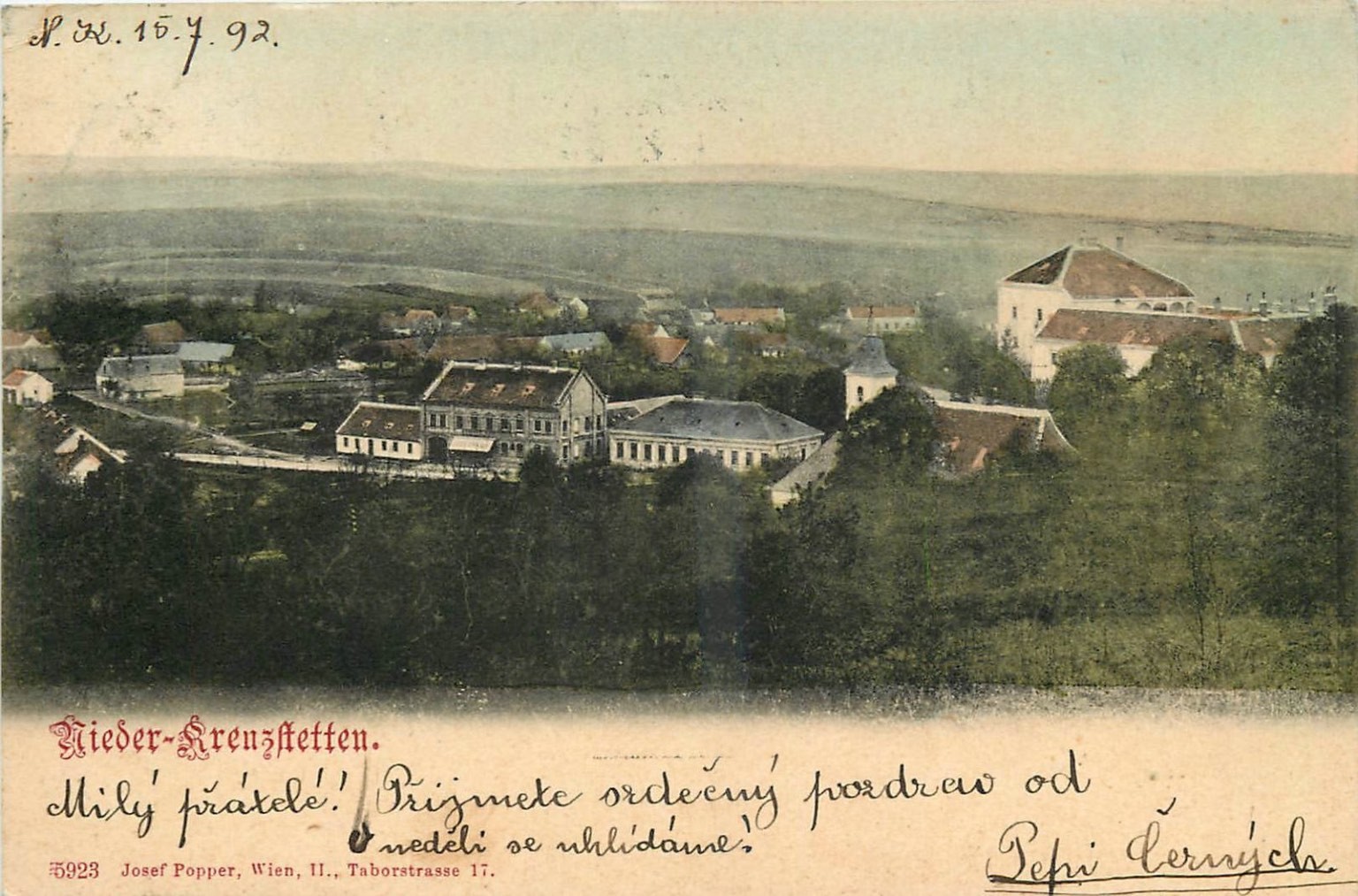 Nieder-Kreuzstetten Austria 1902 Postcard Josef Popper Austrian Village View Nieder-Kreuzstetten Austria 1902 Postcard Josef Popper Austrian Village View