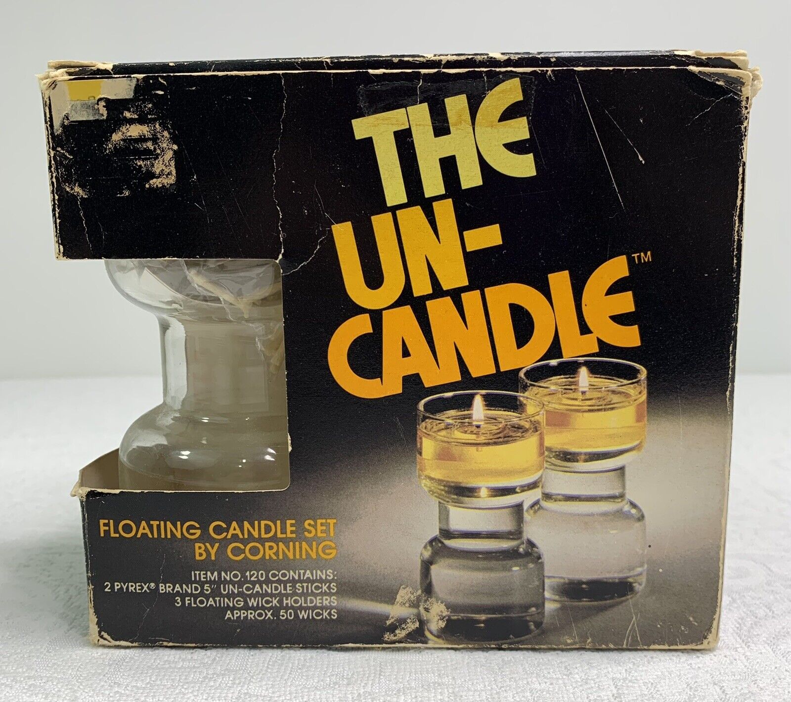 The Un-Candle Floating Candle Set by Corning/Item #120/5” Set/ Made in U.S.A.