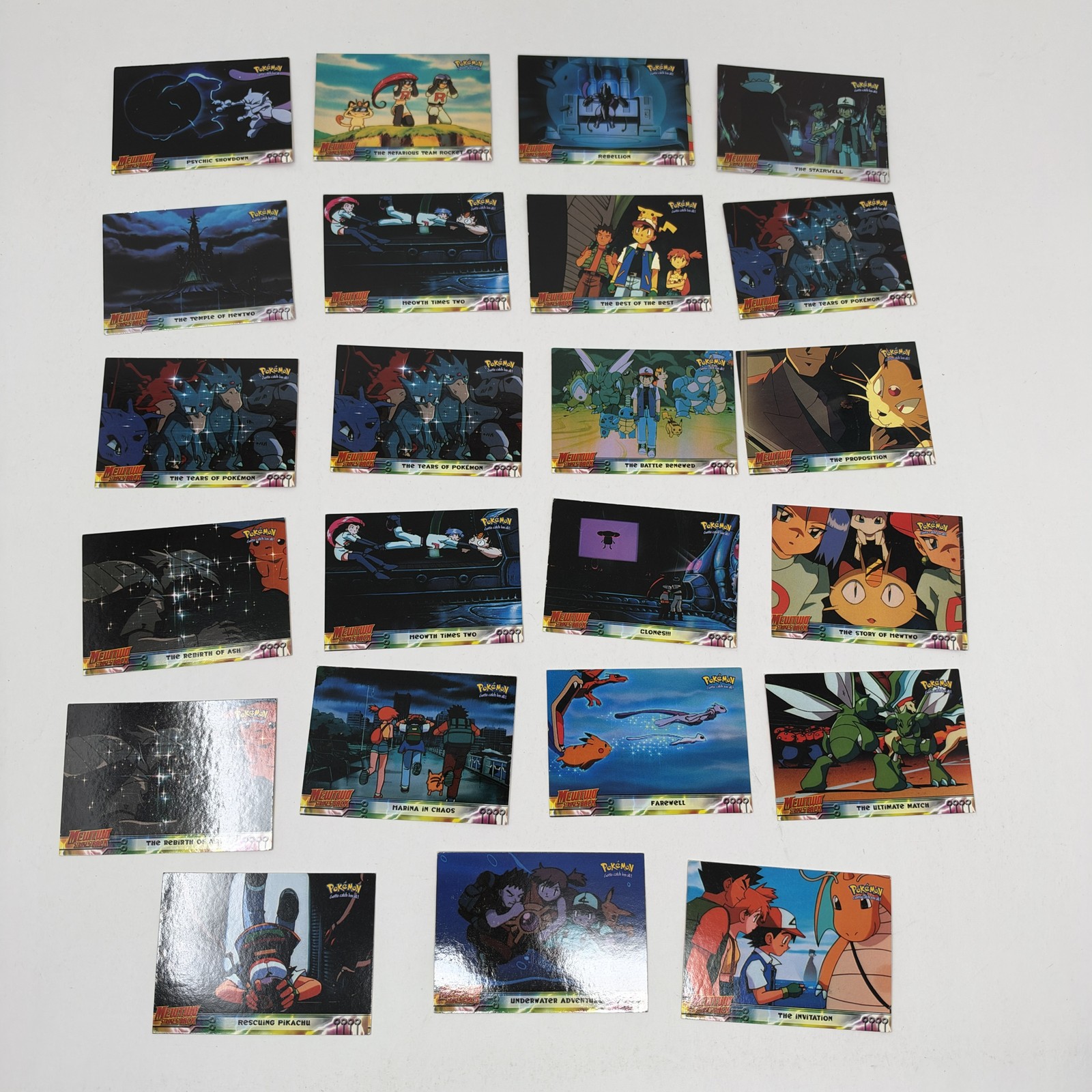 Vintage 1999 Topps Pokemon Mewtwo Strikes Back Cards Lot 23 Holo Ash Pikachu Mew
