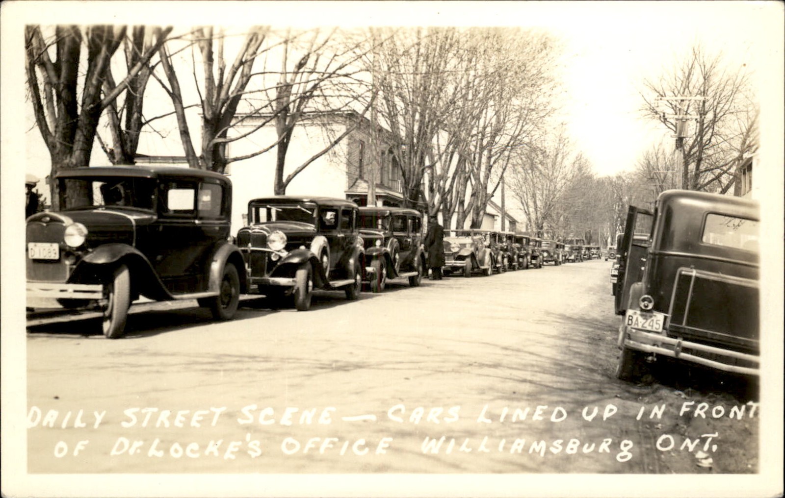 Williamsburg ON Daily Street Scene Dr. Locke  c1930s Real Photo Postcard bhn