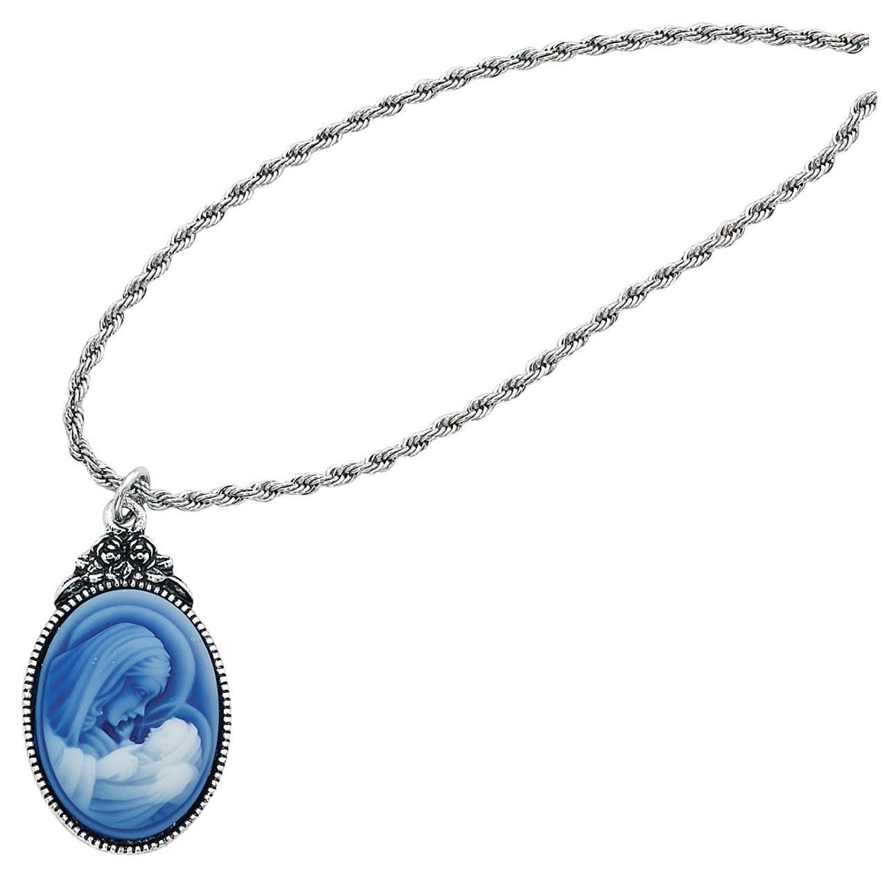 Mother and Child Cameo Pendant Features 18in Rope Chain Comes Carded Mother and Child Cameo Pendant Features 18in Rope Chain Comes Carded