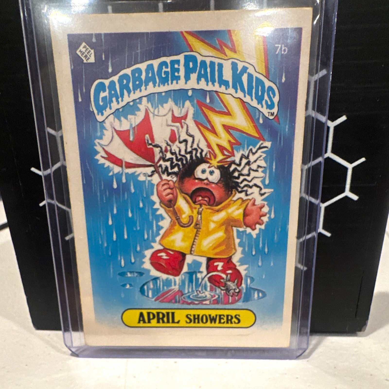 Topps 1985 Garbage Pail Kids April Showers Rocky Bigshot 7b Sticker Card