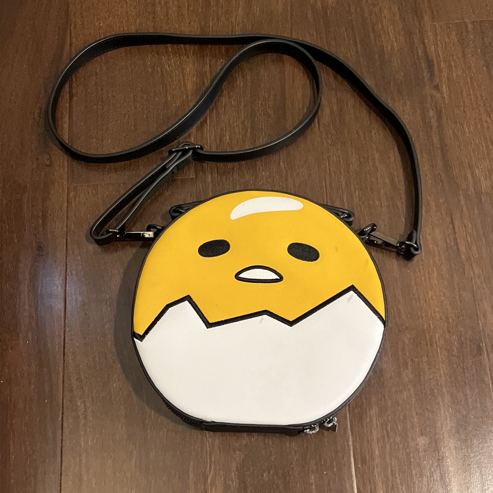 Loungefly Sanrio Gudetama The Lazy Egg Round Crossbody Bag Purse Faux Leather
