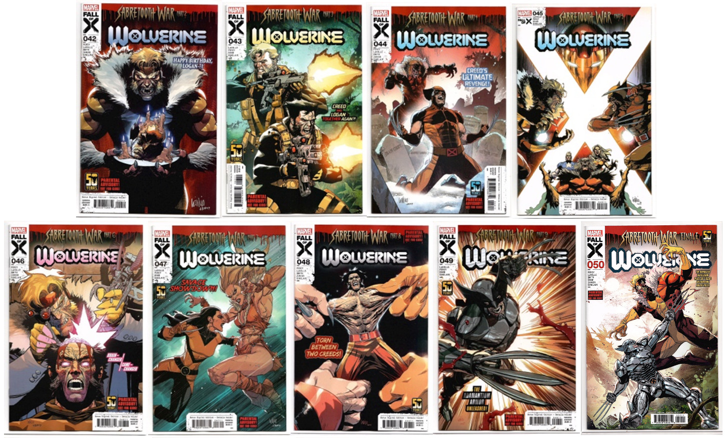 WOLVERINE #42 43 44 45 46 47 48 49 50 Leinil Francis Yu MAIN Cover A Set 2024